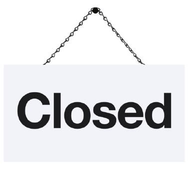 A closed sign.