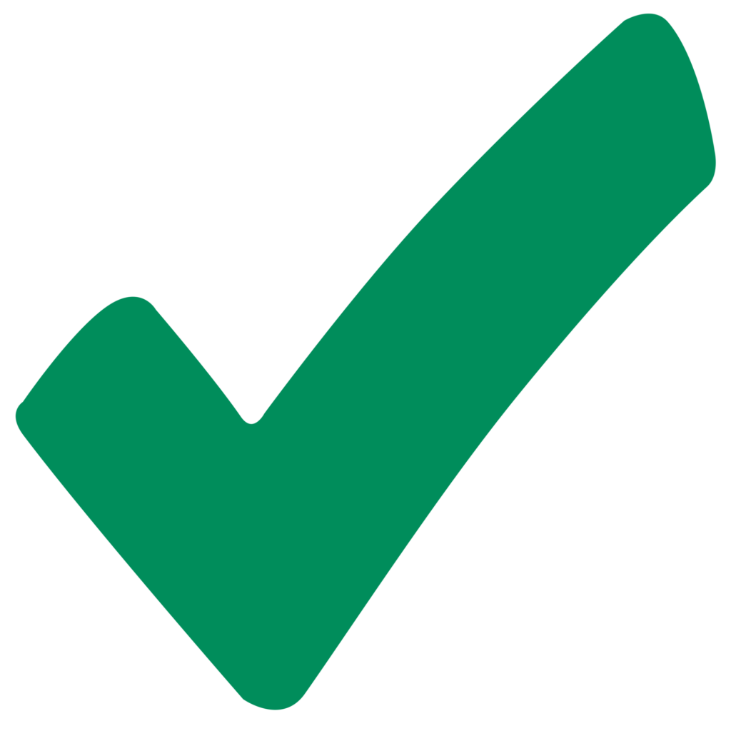 A green tick mark